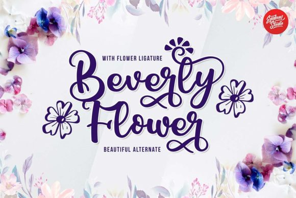 Beverly Flower Font: Elegant Script for Editorial Design